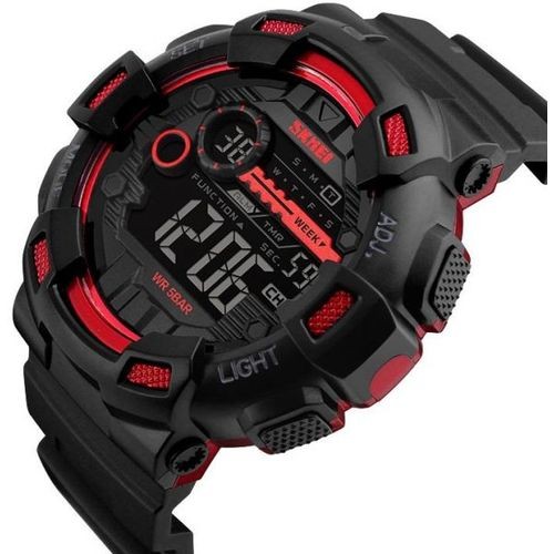 Skmei Montre 1243-Étanche Sport- Hommes -Électronique Led Numérique-Noir-Rouge